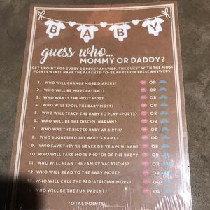 Brand new baby shower game cards